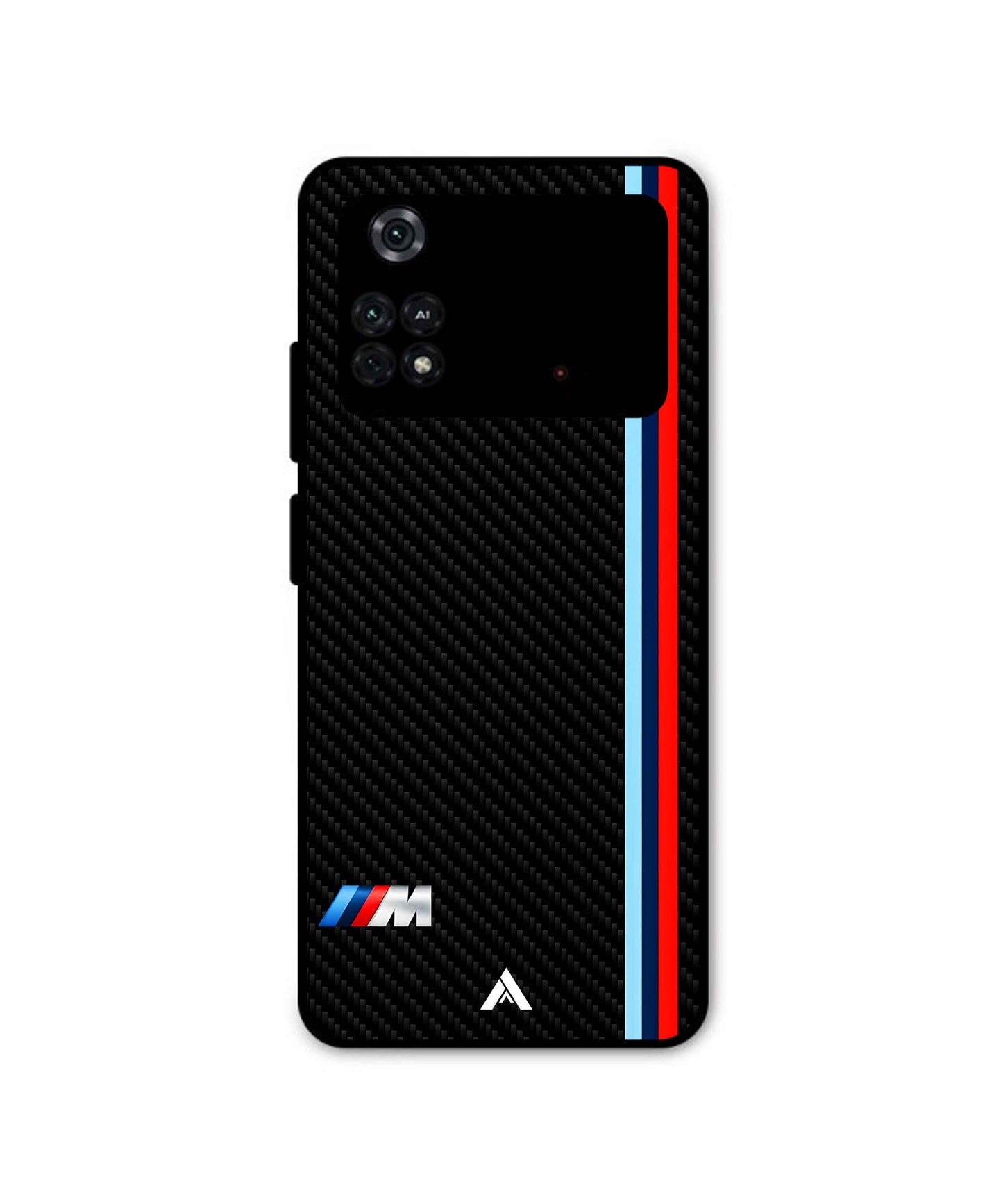Bmw Premium Shockproof Metal Back Cover Case For Poco M4 Pro 4g