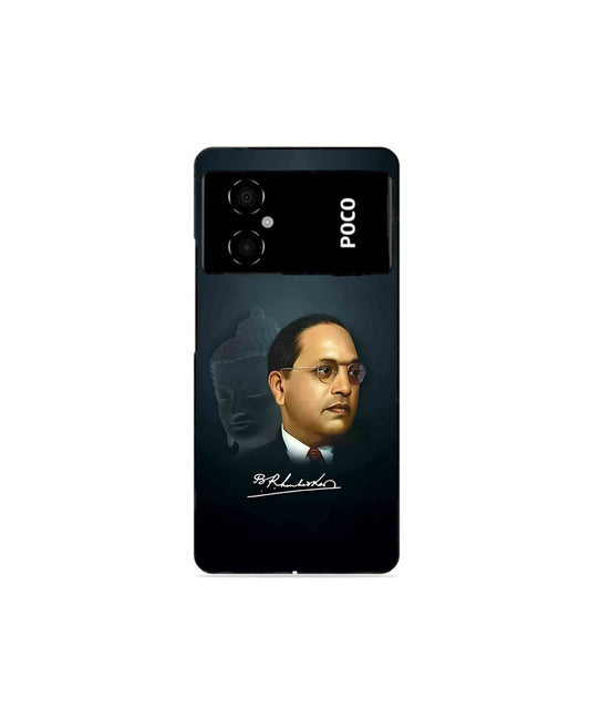 Dr. Bhimrao Ambedkar Metal Back Cover Phone Case for Poco M4 5G 