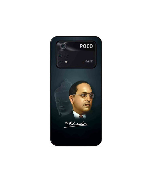 Dr. Bhimrao Ambedkar Metal Back Cover Phone Case for Poco X4 Pro 