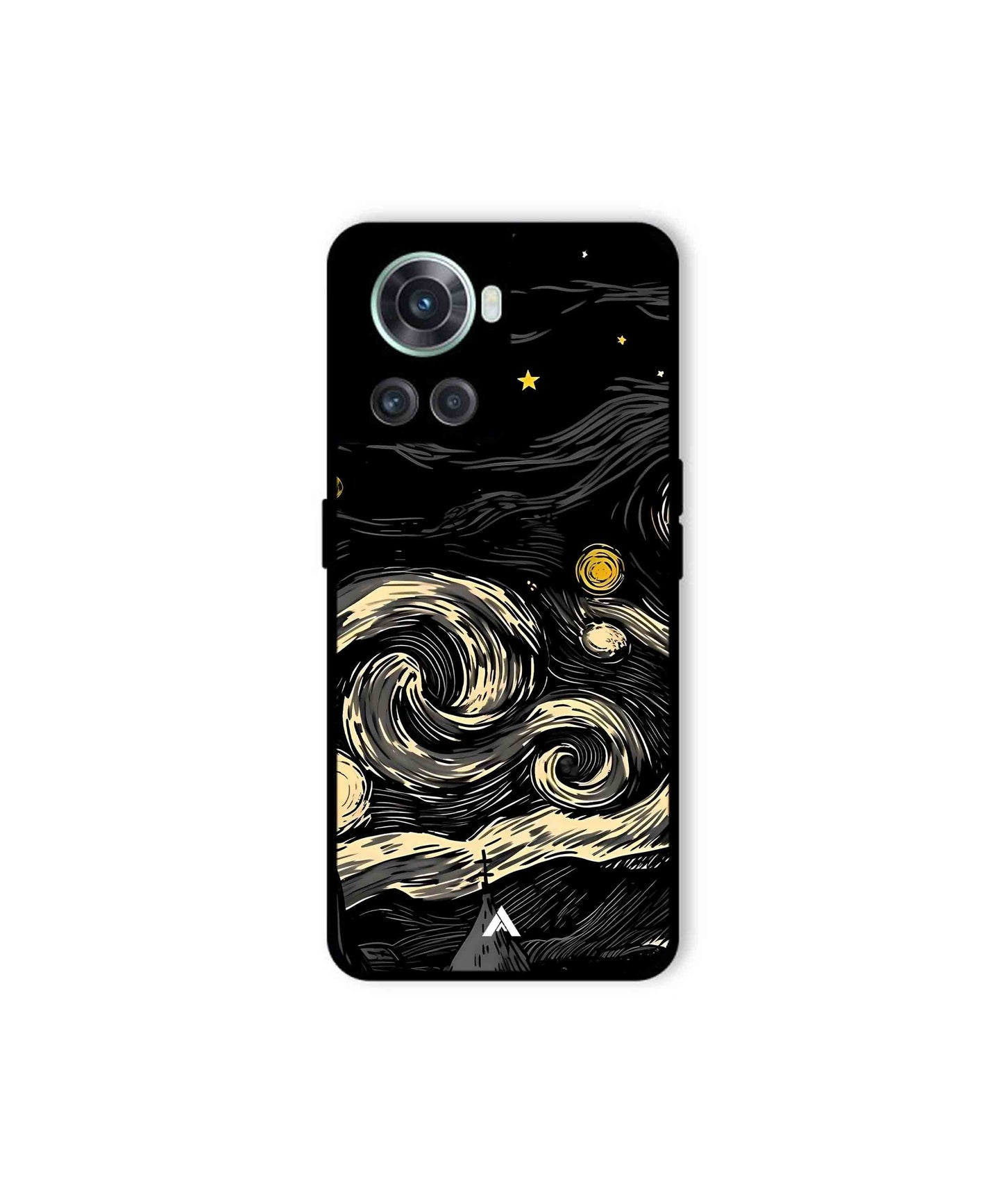 Starry Night Metal Back Cover Phone Case for Oneplus 10R