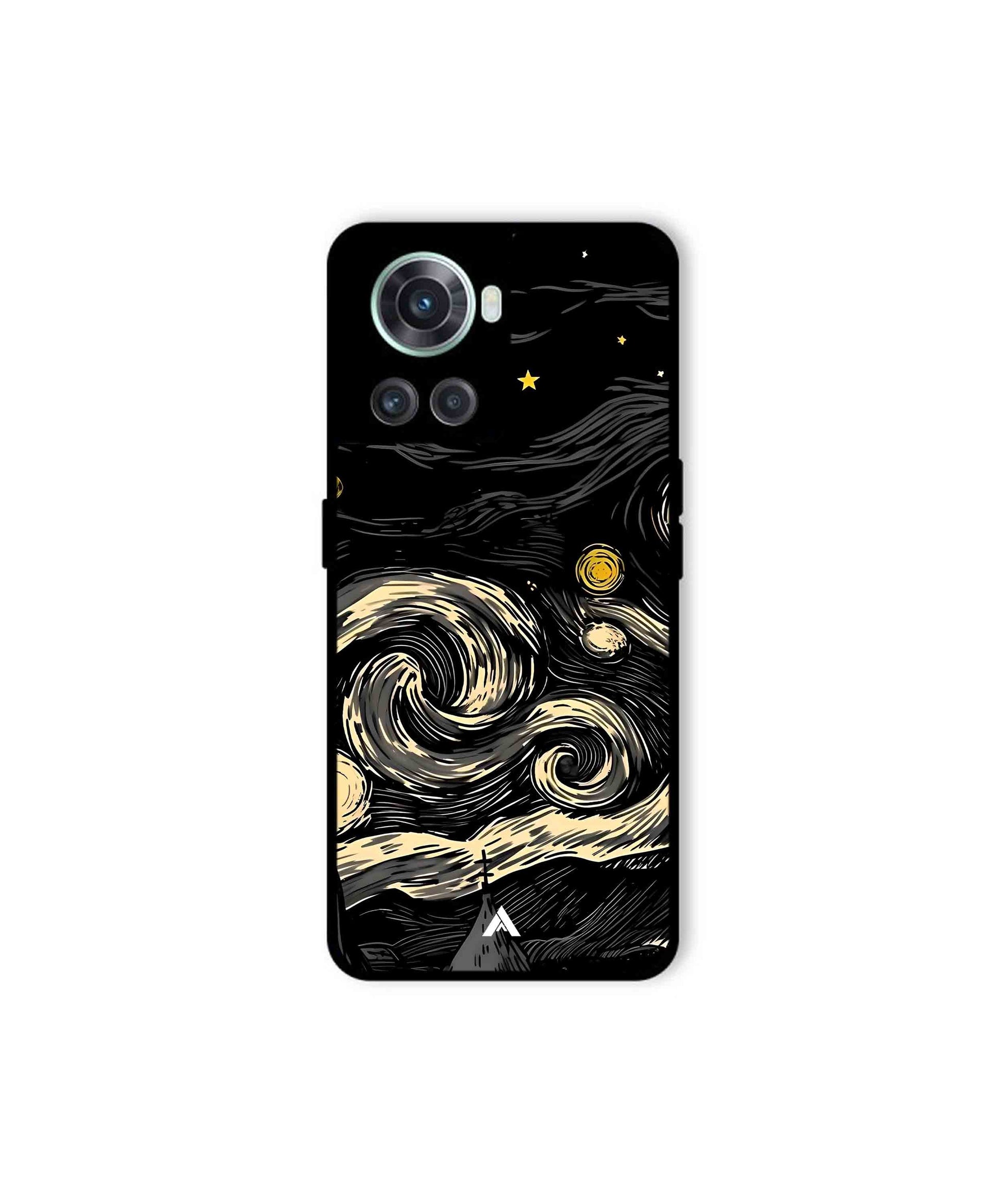 Starry Night Metal Back Cover Phone Case for Oneplus 10R