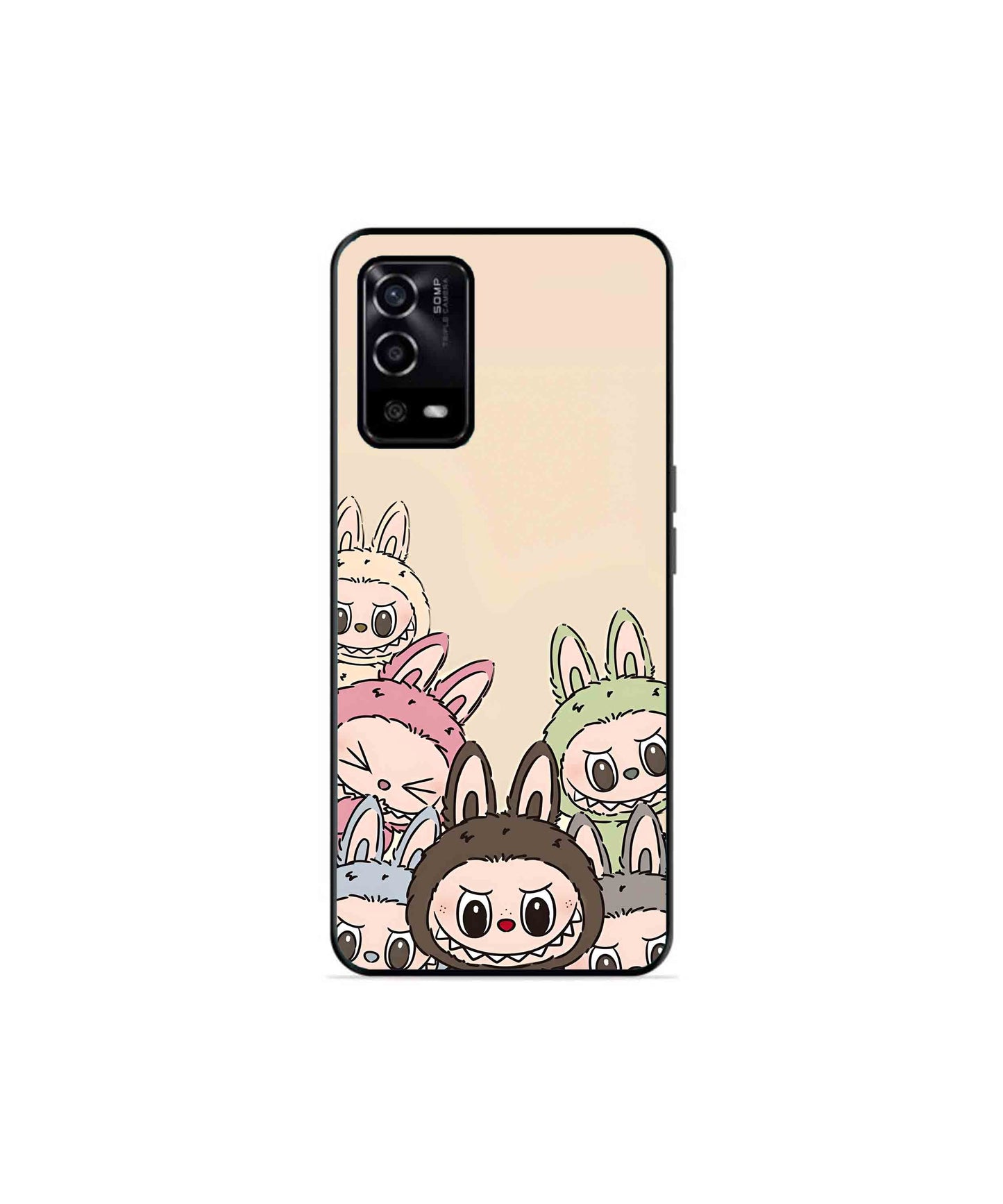 Zimomo Labubu Metal Back Cover Phone Case for Oppo A53s