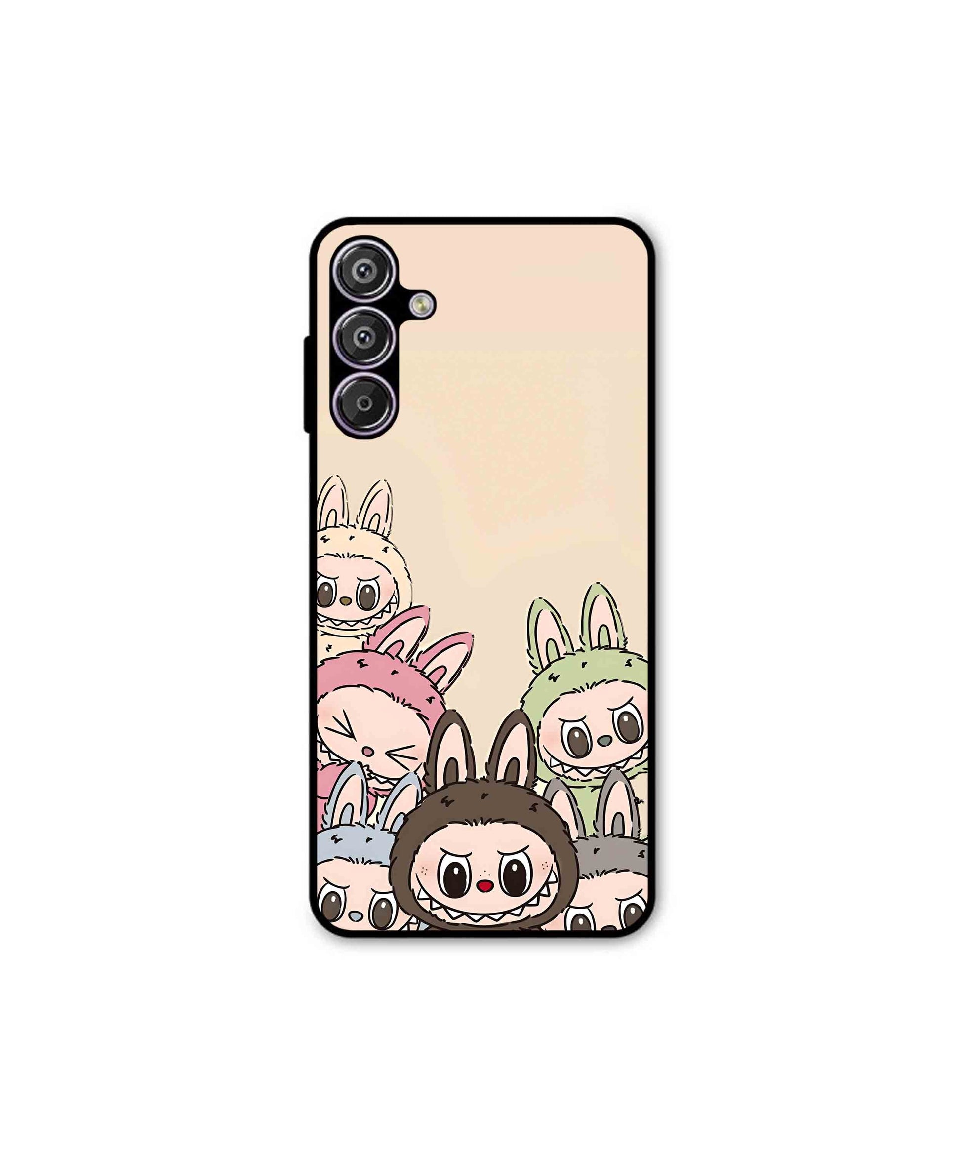 Zimomo Labubu Metal Back Cover Phone Case for Samsung Galaxy S25 Plus