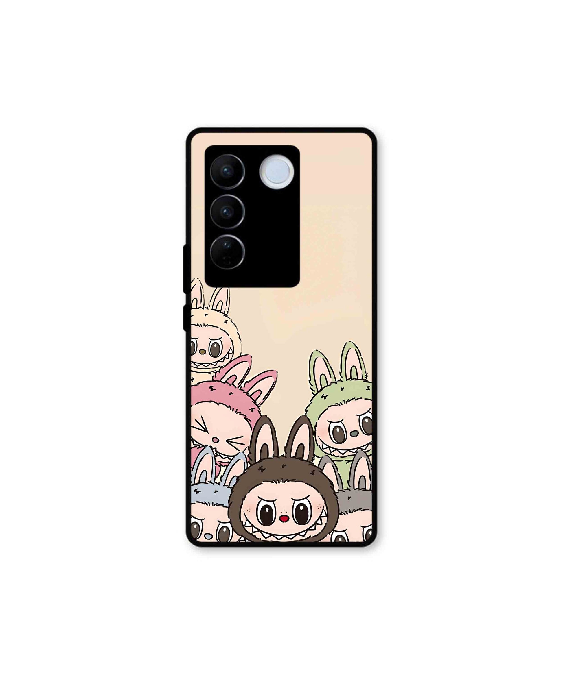 Zimomo Labubu Metal Back Cover Phone Case for Vivo v27 Pro